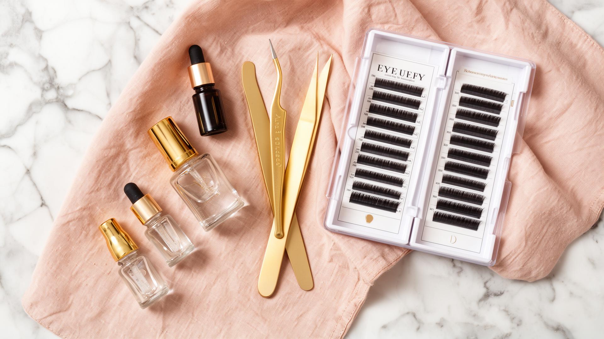 editorial flatlay of the professional lash kit
